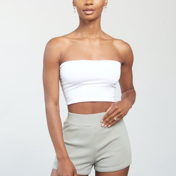5 Pack Women’s White Tube Tops | Basic Fitted, Soft & Stretchy, Made in USA - Picture 4 of 4